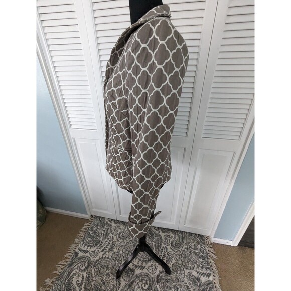3 Sisters Jacket Coat S(4-6) Open Front Dressy USA Made Geometric Taupe Brown - Picture 5 of 15